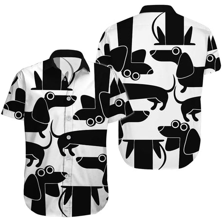 3D Full Print Hawaiian Dachshund Graphic Shirt For Men Summer Casual Button Up Surfing Beach Shirts Blusas Mens Oversize Tee Top - Lootquake
