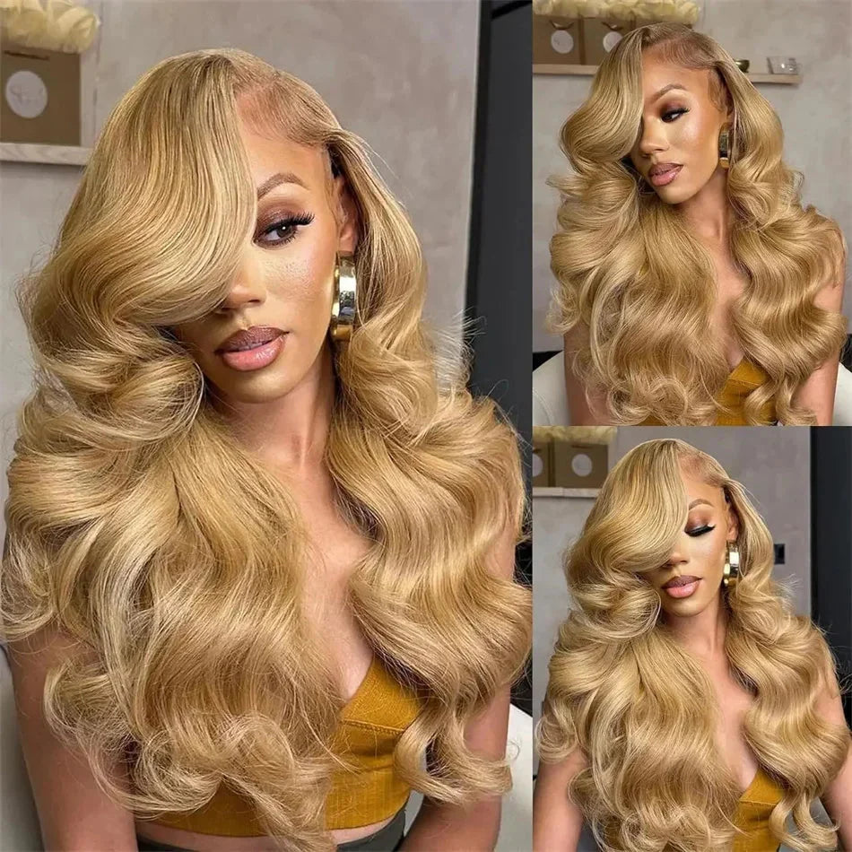 #27 Colored Honey Blonde | HD | Transparent | Lace Front Wigs | Human Hair| Body Wave | Brazilian | Human Hair
