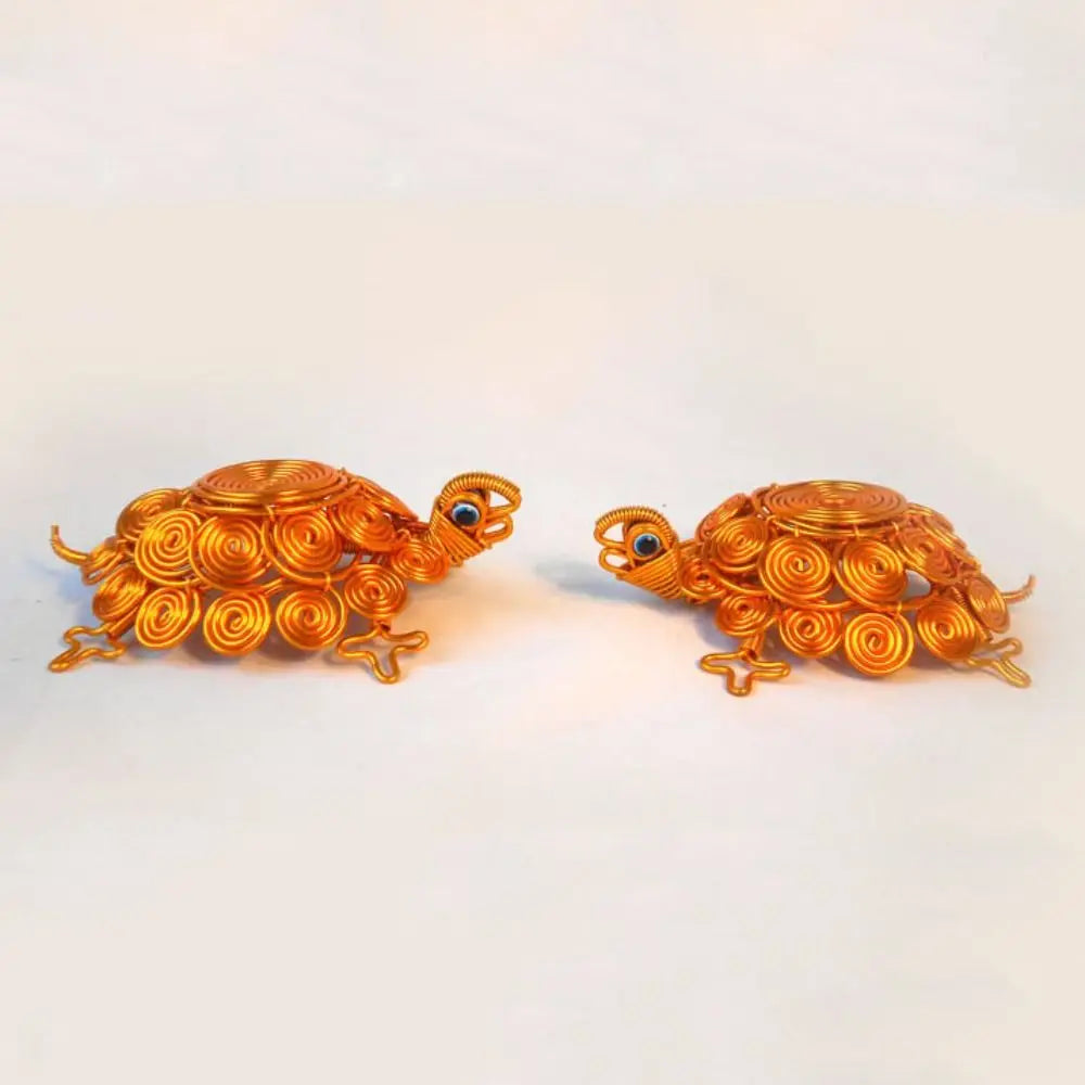 Sculpture Handmade Turtle Statue Woven Collectible Aluminum Wire Tortoise Figurine Crafts Cartoon Turtle Retro Ornaments