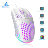 SM900 Wired Gaming Mouse Low Latency 12800 DPI 7 Buttons Macro Software Honeycomb Mice for PC Laptop