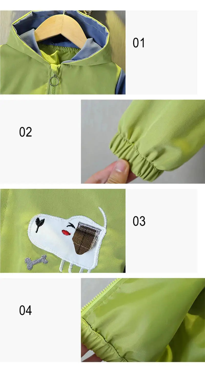 Cartoon Girls Jackets Cute Little Fox Kids Windbreaker Hooded Baby Coat Spring Autumn Children Outwear Toddler Girl Clothes - Lootquake