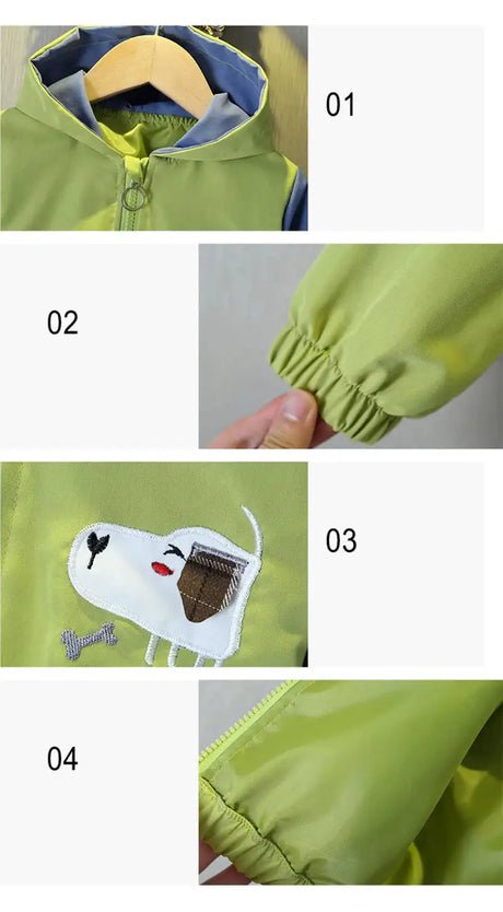 Cartoon Girls Jackets Cute Little Fox Kids Windbreaker Hooded Baby Coat Spring Autumn Children Outwear Toddler Girl Clothes - Lootquake