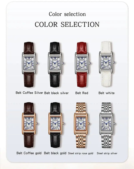 SANDA 1116 New Fashion 2024 Elegant Design Rectangle Dial Water Resistant Quartz Movement Business Women Analog Wrist Watch - Lootquake