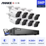 ANNK H.265+ 5MP Lite Ultra HD 8CH DVR Système de sécurité CCTV 8PCS Kit de surveillance vidéo extérieure 5MP EXIR Vision nocturne