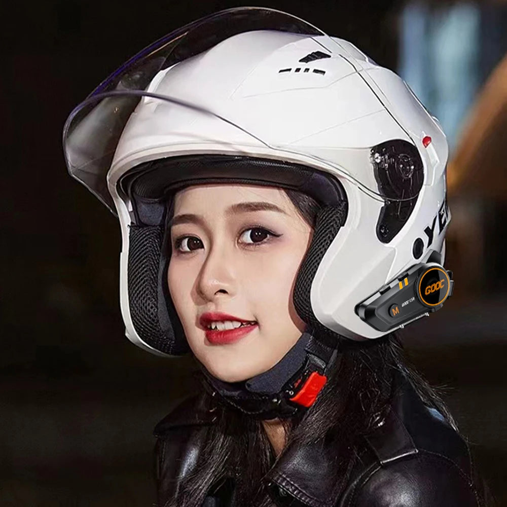 Auriculares inalámbricos Bluetooth 5.3 para casco, manos libres, para motocicleta, impermeables, reproductor de música MP3 y altavoz