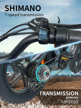 Vélo électrique tout-terrain pour adulte, 1000 W, 48 V, 60 Ah, vitesse maximale de 55 km/h, pneus larges de 20 pouces