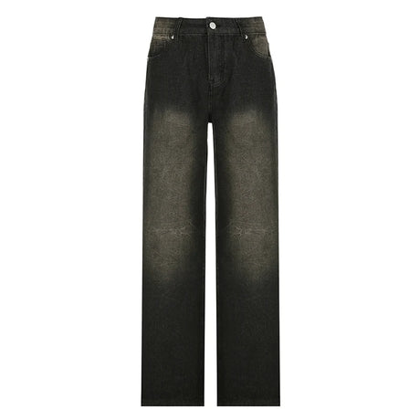 SUCHCUTE Low Waist Jeans for Women Goth Y2k Style Baggy Jeans Punk New Jeans Wide Leg Denim Pants Kpop Casual Loose Streetwear - Lootquake