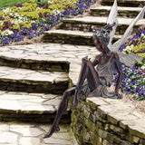 Flower Fairy Sculpture Garden Landscaping Yard Art Ornament Resin Turek Sitting Statue Outdoor Angel Figurines Craft Decoration