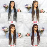 36" Box Braids Full Lace Wig | Baby Hair | Heat Resistant Synthetic Braids | Black Women