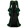 Medieval Renaissance Velvet Long Dress Women Victorian Retro Fancy Gown Halloween Cosplay Costume Plus Size - Lootquake