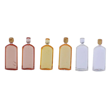 Set of 6 Pieces Miniature Whisky Bottles Model Dollhouse Foods Groceries Kitchen Fairy Garden Decorations - Lootquake