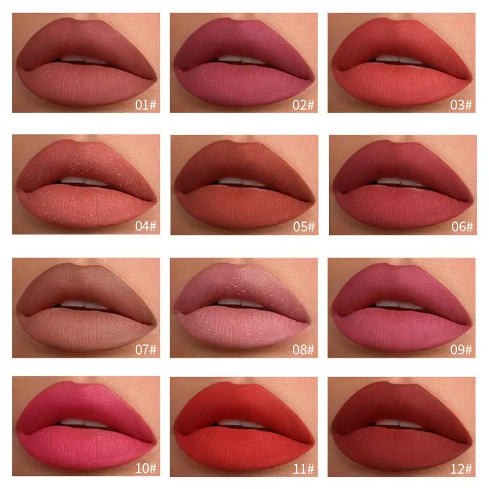 Essential Oil Moisturizing Lipstick Set 12 Colors Matte Lip Gloss Long-Lasting Fashion Makeup Gift Set Lipstick For Women
