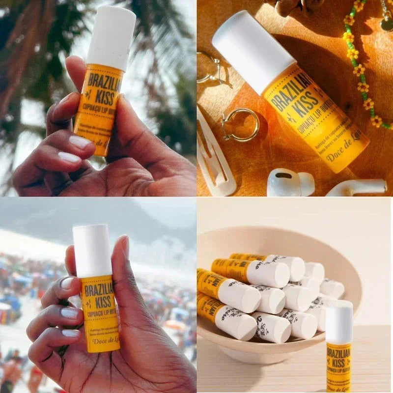 Lip Balm Brazil Kiss Lip Gloss Long Lasting Moisturize Lipstick Anti Drying Reducing Lip Lines Deep Nourishing Lip Care Makeup