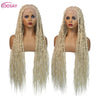 36" Butterfly Braids Wig | 613 Blonde & Burgundy Accents | Full Lace | Goddess Locs & Box Braids