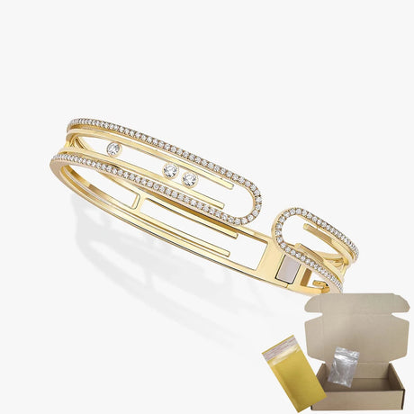 S925 sterling silver women's bracelet, classic MOVE/TWIN series, French diamond bracelet, holiday gift, high-quality jewelry - Lootquake