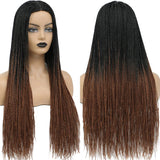 26" Ombre Box Braids Wig | Knotless | Crochet | 1B, 27, 30, Gray | Handmade