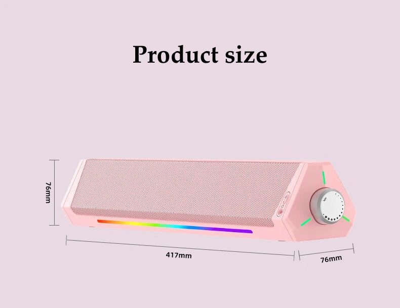 Altavoces Bluetooth para juegos, subwoofer USB portátil, sonido estéreo envolvente, amplificadores, barra de sonido, altavoces de escritorio para PC