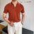 Men's Polo Shirt Elbow-Sleeved T-shirt Fashion Polo Collar Slim-Fit Men Clothing Woolen Sports Polo Tee Shirt Man Golf Shirt EUR - Lootquake