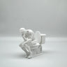 3D Printed, The Thinker Statue Sitting on Toilet, Durable Plastic, Humorous Bathroom Desktop Office Decor, Unique Design