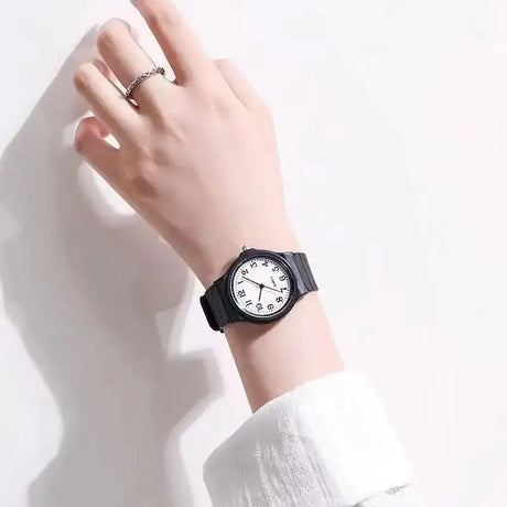 YIKAZE Exam Watch Silicone Strap Simple Women Watch Student Ladies Quartz Wristwatch Waterproof Round Small Dial for Women - Lootquake