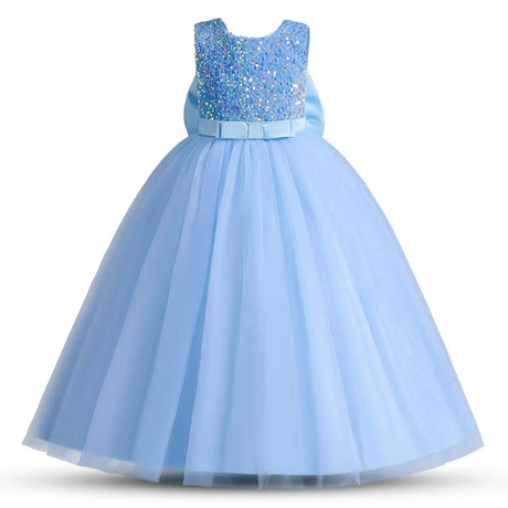 Teens Girls Bridesmaid Dresses For Wedding 5-14 Yrs Kids Sequin Birthday Party Long Dress Girls Evening Formal Pageant Vestidos - Lootquake