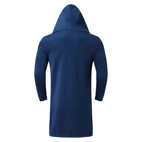 Men's Winter Hooded Cardigan Trench Coat Streetwear Solid Color Windbreaker Leisure Fashion Fleece-lined Jacket Vintage Hoodie - Lootquake