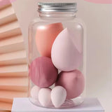 7 esponjas de maquillaje, esponjas cosméticas para base, esponjas para difuminar, esponjas para polvos, accesorios de maquillaje, herramientas de maquillaje para mujeres.
