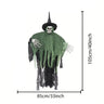 Halloween Skeleton Ghost Hanging Decor,Scary Flying Ghost with Wizard Hat for Haunted House Decor, Patio Porch Skull Prop
