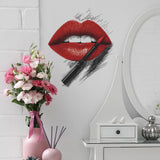 Painted Red Lips Lipstick Pattern Wall Stickers Bedroom Decoration Mural Living Room Home Decor Self-adhesive Personality Decals