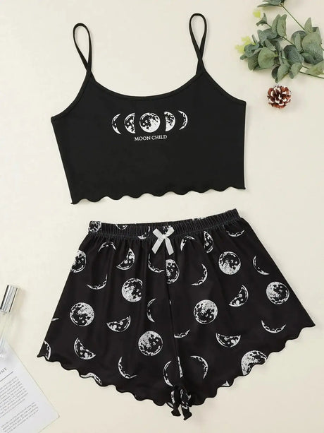 Leopard Print Sling Sleepwear Women's Pajamas Set Sexy Lingerie V-Neck Sleeveless Top and Shorts Sets Pyjamas Homewear - Lootquake