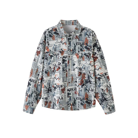 Corduroy Tie-Dye Long Sleeve Shirt - Trendy Vintage Style Button-Up for Men & Women Soft & Comfortable Fall Fashion Clothing Man - Lootquake