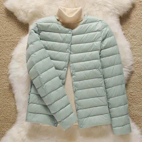 9 Color Women Puffer Jackets 90% Ultra Light Duck Down Women Matt Fabric Lightweight Coat Warm Female Windbreaker Parka - Lootquake