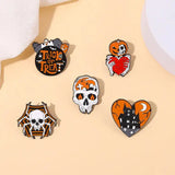 Punk Style Brooch Skull Rose Heart Brooch Halloween Cat Head Compass Wizard Hat Black Cat Alloy Brooches Enamel Badge Lapel Pins - Lootquake