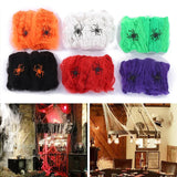 Halloween Decorations Artificial Spider Web Stretchy Cobweb Scary Party Halloween Decoration for Bar Haunted House Scene Props