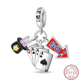 Juego de tres piezas de abalorios de 3 mm con diseño de princesa de golf y hámster, para hacer joyas finas.