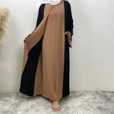 Vestido de fiesta musulmán Eid para mujer, Abaya de Ramadán, vestido largo falso de dos piezas, marroquí, Dubái, Turquía, bata Jalabiya 2024