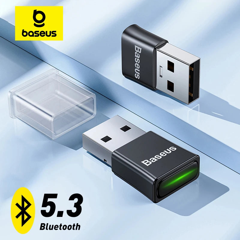 Adaptateur Bluetooth USB Baseus, Dongle Bluetooth 5.3, Adaptateur pour PC, Ordinateur Portable, Haut-parleur sans fil, Récepteur audio, Transmetteur USB