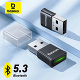Adaptateur Bluetooth USB Baseus, Dongle Bluetooth 5.3, Adaptateur pour PC, Ordinateur Portable, Haut-parleur sans fil, Récepteur audio, Transmetteur USB