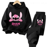 Children Hoodies Stitch Kawaii Fashion Pullover Sweatshirt Anime Trucksuit Manga Cartoons Girls Boy Kids Autumn Casual Clothes - Lootquake