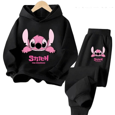 Children Hoodies Stitch Kawaii Fashion Pullover Sweatshirt Anime Trucksuit Manga Cartoons Girls Boy Kids Autumn Casual Clothes - Lootquake