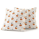 Halloween Decor for Bedroom Bed Living Room Sofa Cushion Cover White45X45CMCute Ghost Pumpkin Plush Faux Fur Pillow Covers Soft