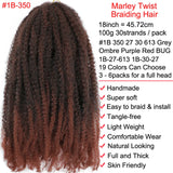 18" Marley Twist Braiding Hair | Crochet Braids | Afro Twist Kinky Hair Extensions | Ombre Colors | 30 Strands/Pack