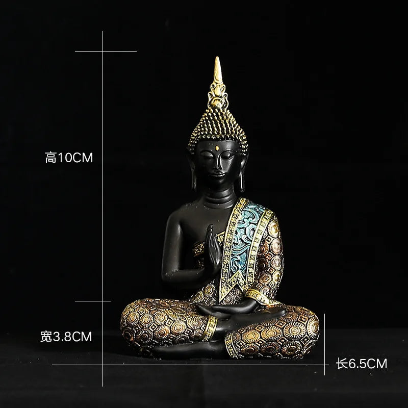 Estatua grande de Buda de Tailandia, escultura de Buda de resina verde hecha a mano, figura budista, meditación, decoración del hogar