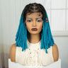 Blue Faux Locs & Knotless Braids Wig | Full Lace | Baby Hair | Dreadlock Style