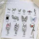 Light Luxury Charms Luxury Nails DIY Nail Charms Japanese Style Pink Jewel Nails Decor Manicure Ornaments Alloy
