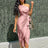 Fashion One Shoulder Long Dress Women Summer Solid Color Slim Waist Pencil Dress Ladies Backless Lace Up Evening Party Dresses - Lootquake