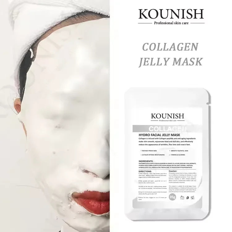 Mascarilla de gelatina en polvo con colágeno, mascarillas peel-off, hidratantes, para salón de spa, hidrogel, antiedad, blanqueadoras, iluminadoras, productos de belleza.
