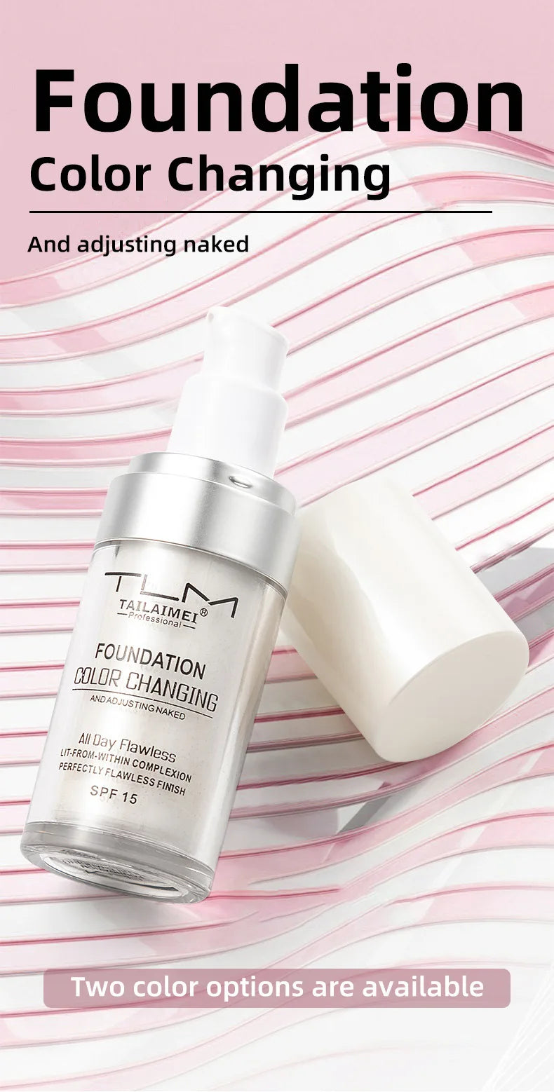 TLM Foundation Color Changing Mike Makeup For Full Coverage Blush Cream Brightening Moisturizing Longlasting Non-flading Makeup
