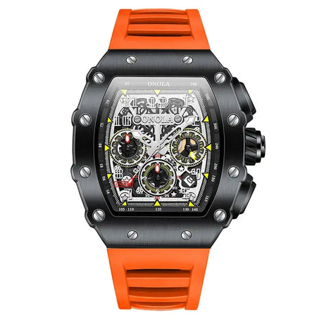 Fashion Men's Watch ONOLA Unique Design Multi-functional Automatic Mechanical Watches Men's Tape Waterproof Wristwatch - Lootquake