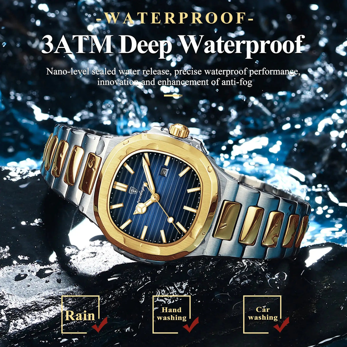 POEDAGAR Luxury Square Watch for Woman Waterproof Luminous Date Ladies Watch Stainless Steel Quartz Women's Watches Female Reloj - Lootquake